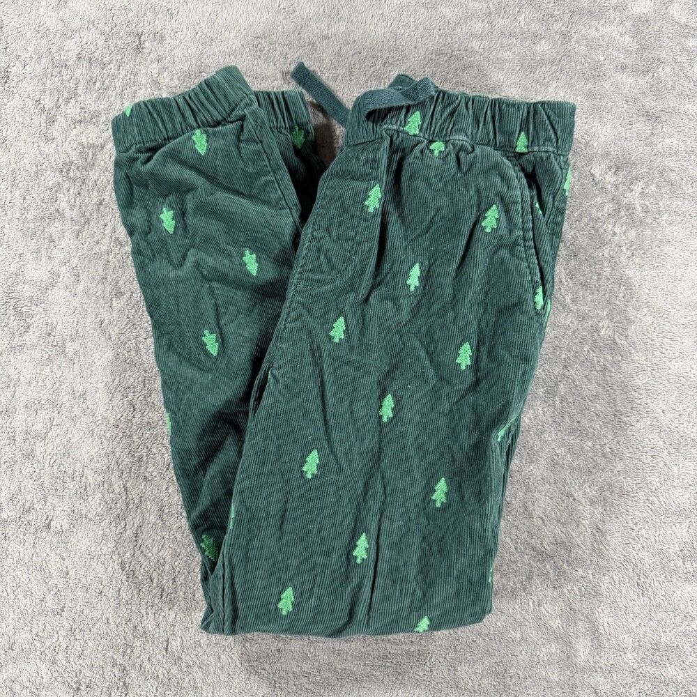 Hanna Andersson Corduroy Jogger Pants Mini Forest Tree Print Green UK 130 US 8